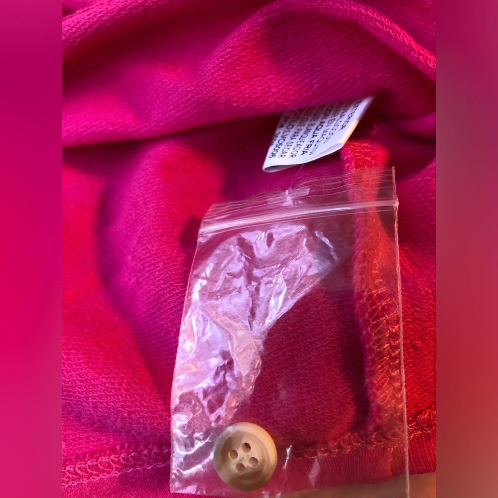 Hot pink NWT French Terry Bubble Sleeve Knit Top - Picture 6 of 7